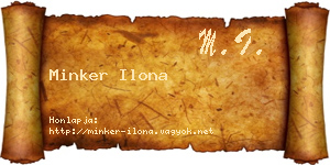 Minker Ilona névjegykártya